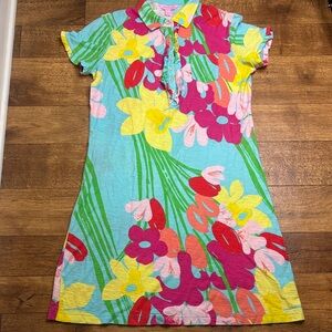 Lilly Pulitzer Short Sleeve Carolyn Dress Lavish Lillies Womens Small S Floral